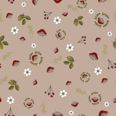 Doğa bitkileri ve sonbahar mevsimi ve desenler, kusursuz desen, parmak izi arka plan, kusursuz desen, parmak izi arka plan.