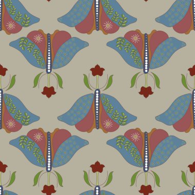 Doğa bitkileri, hayvanlar ve desenler, kusursuz desen, parmak izleri arka plan, kusursuz desen, parmak izleri.