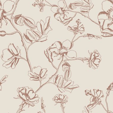 Rose seni kokusu kadar yumuşak hissettiriyor, seni alıyor, antika, ve Fransa 'da olmayı özlüyor. Vektör illüstrasyonu, arkaplan dokuları, yüzey deseni tasarımı