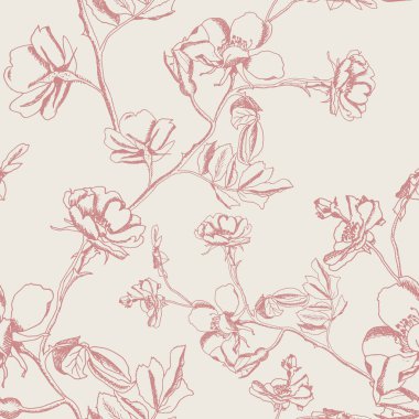 Rose seni kokusu kadar yumuşak hissettiriyor, seni alıyor, antika, ve Fransa 'da olmayı özlüyor. Vektör illüstrasyonu, arkaplan dokuları, yüzey deseni tasarımı