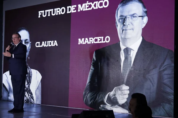 2023年8月16日 墨西哥城 国家复兴运动党保卫变革协调委员会候选人马塞洛 埃布拉德 卡索邦要求停止对他和他的家人的肮脏战争 — 图库照片
