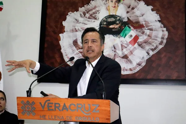 Sierpnia 2023 Mexico City Meksyk Gubernator Stanu Veracruz Cuitlahuac Garcia — Zdjęcie stockowe