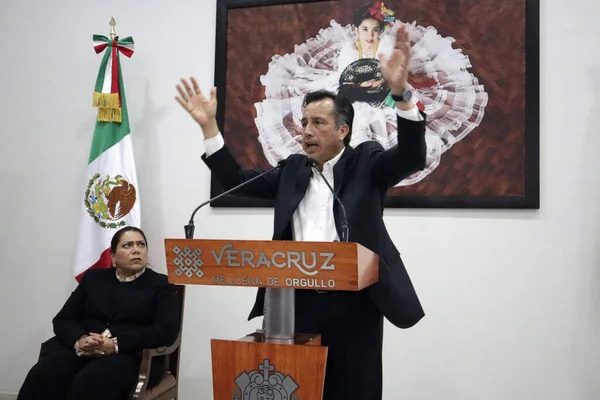 Srpna 2023 Mexico City Mexiko Guvernér Státu Veracruz Cuitlahuac Garcia — Stock fotografie