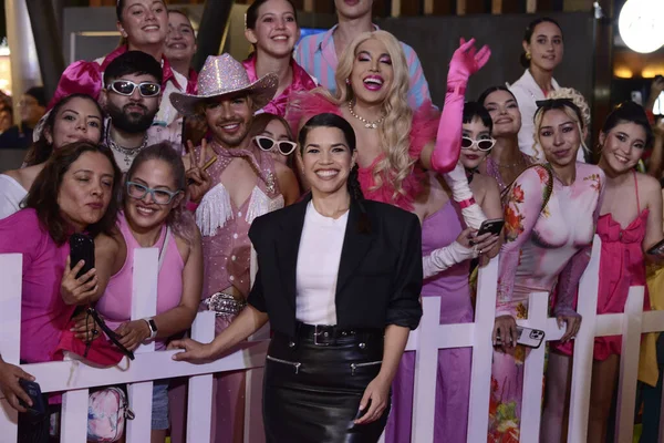 stock image July 6, 2023, Mexico City, Mexico: Actress America Ferrera  attends the pink carpet for Barbie  at Toreo Parque Central. on July 6, 2023 in Mexico City, Mexico. (Photo by Carlos Tischler/ Eyepix Group)