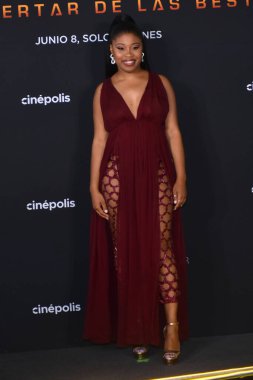 30 Mayıs 2023, Mexico City: Aktris Dominique Fishback, Transformers 'ın kırmızı halısına katılır: Cinepolis Perisur' da Canavarların Yükselişi Film Prömiyeri, 30 Mayıs 2023, Mexico City. Fotoğraf: Carlos Tischler / Eyepix Group)
