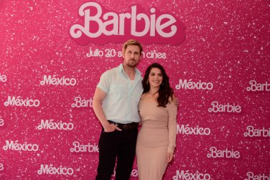 7 Temmuz 2023, Mexico City, Meksika: Ryan Gosling ve America Ferrera, Mexico City Four Sason Hotel 'de çekilen 