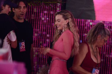 6 Temmuz 2023, Mexico City, Meksika: Aktris Margot Robbie Toreo Parque Central 'da Barbie için pembe halıya katılır. 6 Temmuz 2023 'te Mexico City, Meksika' da. Fotoğraf: Carlos Tischler / Eyepix Group)