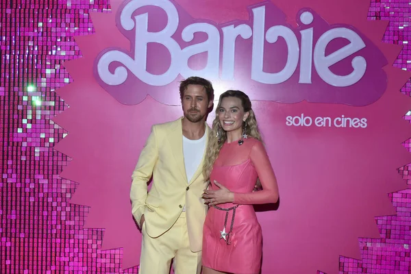 Juillet 2023 Mexico Mexique Ryan Gosling Margot Robbie Assistent Tapis — Photo
