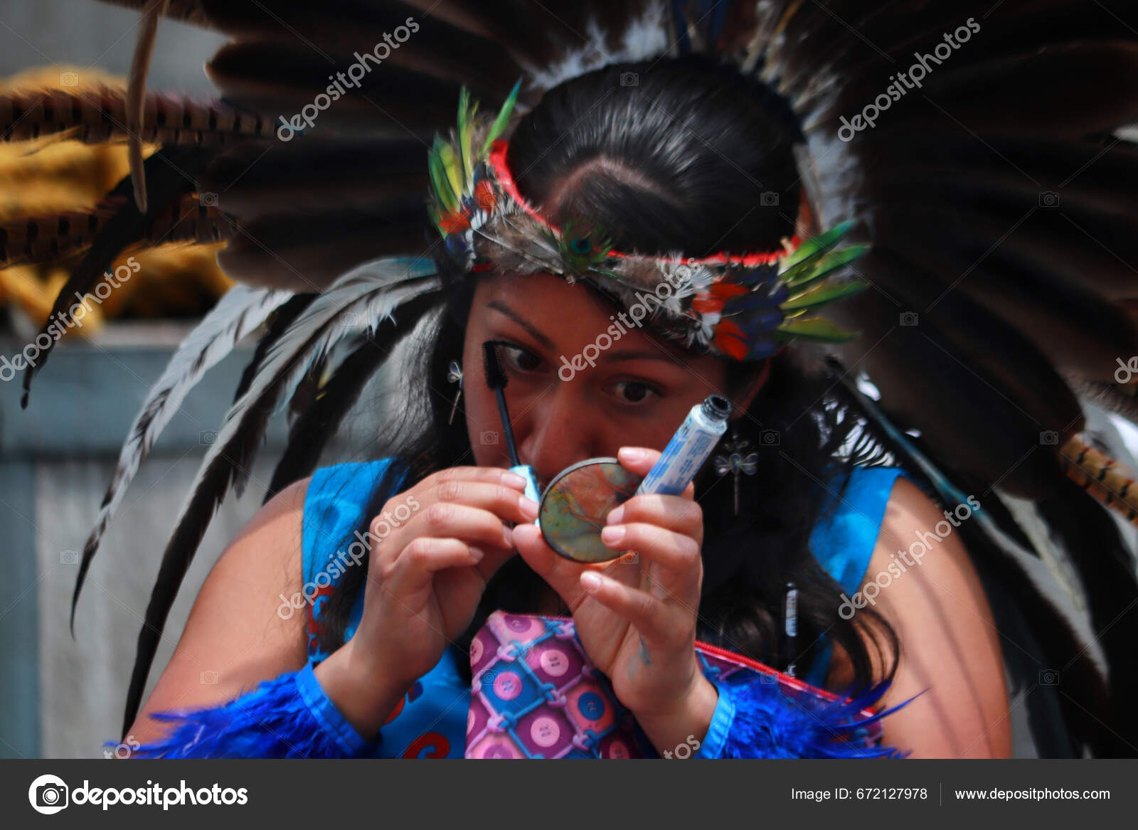 July 2023 Mexico City Mexico Members Indigenous Neighborhoods Take Part