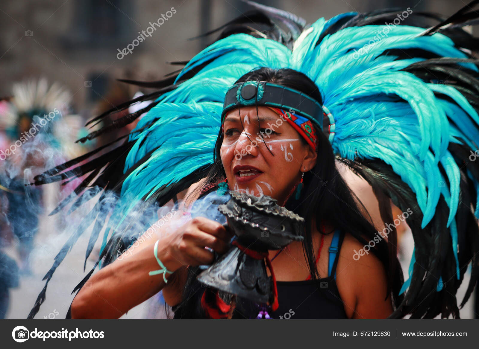 July 2023 Mexico City Mexico Members Indigenous Neighborhoods Take Part