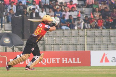 28 January 2023 in Sylhet-Bangladesh: Comilla Victorians team batsmans Pakistani cricketer MOHAMMAD RIZWAN  scored 54 (47 balls ) Runs and got man of the match on todays match between Comilla Victorians vs Khulna Tigers at Bangladesh Premier League clipart