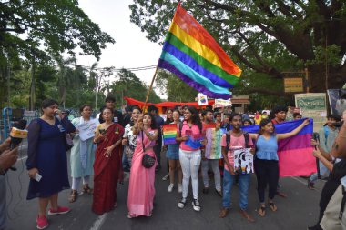 21 Mayıs 2023, Kolkata, Hindistan: LGBTQ topluluğu, 21 Mayıs 2023 'te Hindistan' ın Kalküta şehrinde düzenlenen 