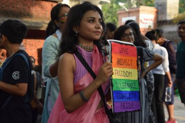 21 Mayıs 2023, Kolkata, Hindistan: LGBTQ topluluğu, 21 Mayıs 2023 'te Hindistan' ın Kalküta şehrinde düzenlenen 