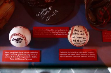 28 Ekim 2022, Monterrey, Meksika: Meksika Beyzbol Şöhretler Müzesi Dünya ve Meksika beysbol tarihinin eserlerini Nuevo Leon Eyaleti 'ndeki Fundidora Parkı' nda sergilediği sergi