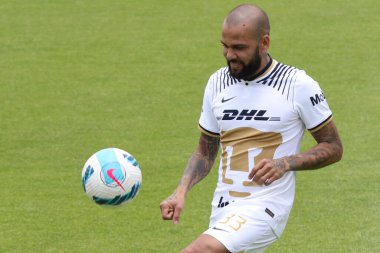 23 Temmuz 2022, Mexico City, Meksika: Brezilyalı Daniel Alves da Silva Pumas UNAM futbol kulübünün yeni üyesi olarak Pumas antrenman tesisinde sahada