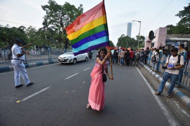 21 Mayıs 2023, Kolkata, Hindistan: LGBTQ topluluğu, 21 Mayıs 2023 'te Hindistan' ın Kalküta şehrinde düzenlenen 