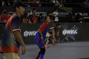 12 Kasım 2022, Mexico City, Meksika: Kübalı Lietis Arcia, Meksika Zocalo 'da, Beyzbol 5 Dünya Kupası' nda Küba ile Japonya arasında oynanan final maçında