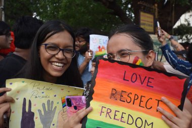 21 Mayıs 2023, Kolkata, Hindistan: LGBTQ topluluğu, 21 Mayıs 2023 'te Hindistan' ın Kalküta şehrinde düzenlenen 