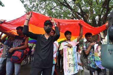 21 Mayıs 2023, Kolkata, Hindistan: LGBTQ topluluğu, 21 Mayıs 2023 'te Hindistan' ın Kalküta şehrinde düzenlenen 
