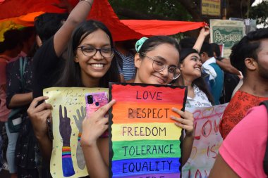 21 Mayıs 2023, Kolkata, Hindistan: LGBTQ topluluğu, 21 Mayıs 2023 'te Hindistan' ın Kalküta şehrinde düzenlenen 