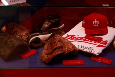 28 Ekim 2022, Monterrey, Meksika: Meksika Beyzbol Şöhretler Müzesi Dünya ve Meksika beysbol tarihinin eserlerini Nuevo Leon Eyaleti 'ndeki Fundidora Parkı' nda sergilediği sergi