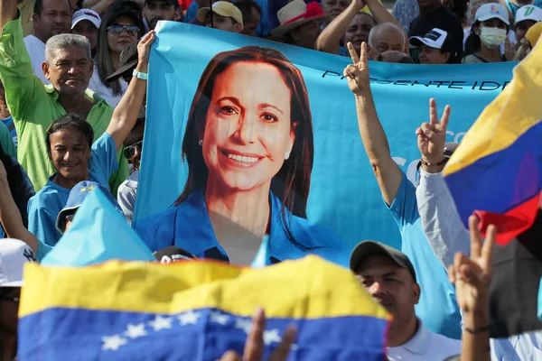 August 2023 Marcaibo Venezuela Maria Corina Machado Supportters Attend Rally — Stock Photo, Image