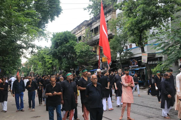 Juli 2023 Kolkata Indien Shiitiska Muslimska Sörjare Procession Den Tionde — Stockfoto