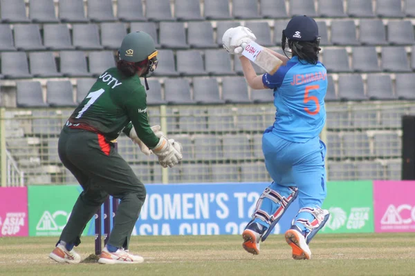 2022年10月7日 バングラデシュのシレット インド女性チームのジェミマ ロドリゲスが シレット インターナショナル クリケット スタジアムで開催されたWomens Cricket T20 — ストック写真