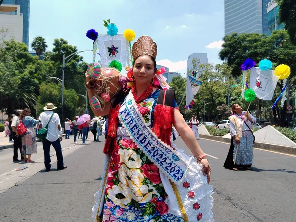 August 2023 Mexiko Stadt Mexiko Verschiedene Indigene Organisationen Nehmen Der — Stockfoto