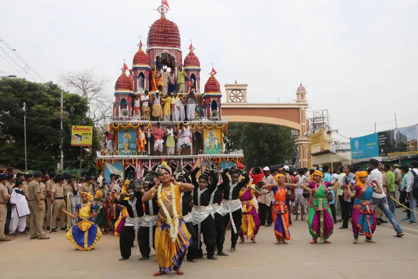 June 2023 Hooghly India Hindu Devotees Perfrom Dances Infront Chariot — Stock Photo, Image