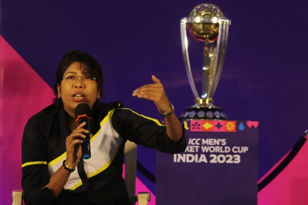 Julho 2023 Kolkata Índia Mulher Indiana Jogador Críquete Jhulan Goswami — Fotografia de Stock