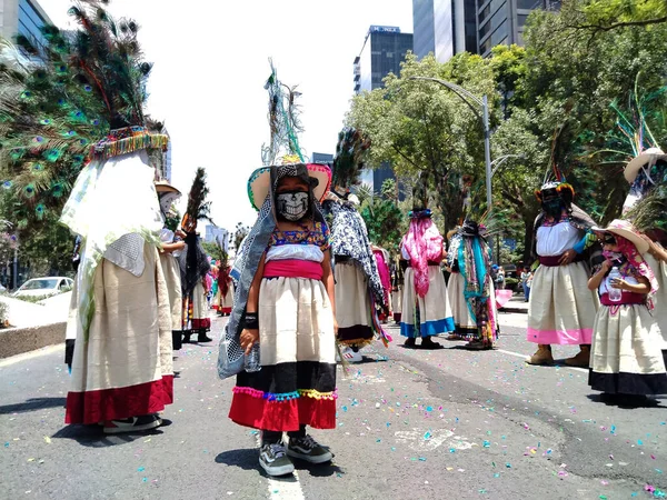 August 2023 Mexico City Mexico Various Indigenous Organizations Participating Mega — Stock Photo, Image