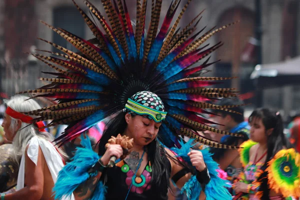 Juli 2023 Mexiko Stadt Mexiko Mitglieder Indigener Stadtviertel Nehmen Der — Stockfoto