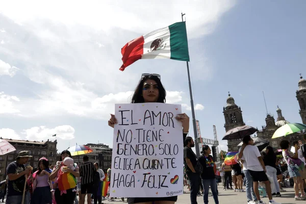 2023年6月24日 墨西哥城 参加在墨西哥城举行的第Xlv Lgbtttiqa 傲慢游行的人 2023年6月24日在墨西哥城 — 图库照片