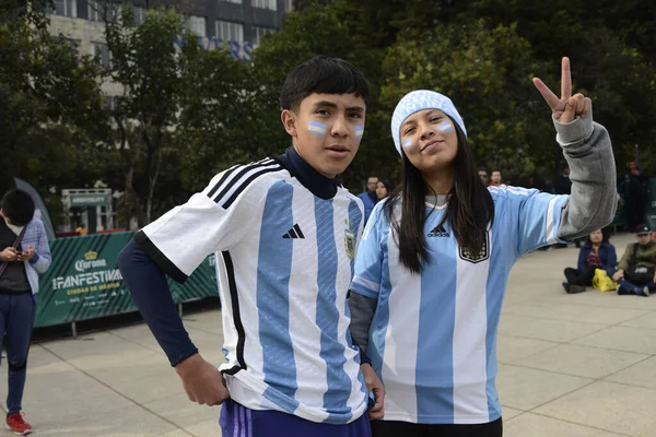 Dicembre 2022 Città Del Messico Tifosi Argentini Partecipano Fifa Fan — Foto Stock