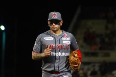 22 Mayıs 2023 Mexico City: Beto Avila Stadyumu 'nda Diablos Rojos del Mxico ile Tigres de Quintana Roo arasında oynanan 1.