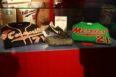 28 Ekim 2022, Monterrey, Meksika: Meksika Beyzbol Şöhretler Müzesi Dünya ve Meksika beysbol tarihinin eserlerini Nuevo Leon Eyaleti 'ndeki Fundidora Parkı' nda sergilediği sergi