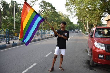 21 Mayıs 2023, Kolkata, Hindistan: LGBTQ topluluğu, 21 Mayıs 2023 'te Hindistan' ın Kalküta şehrinde düzenlenen 