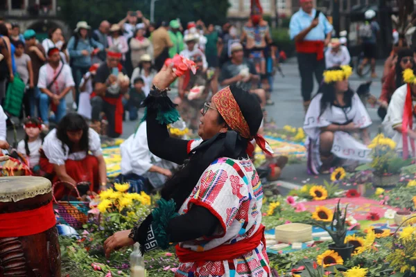 Lipca 2023 Mexico City Meksyk Członkowie Tubylczych Dzielnic Biorą Udział — Zdjęcie stockowe