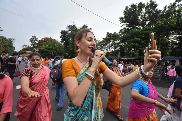 Juin 2023 Kolkata Inde Des Milliers Dévots Hindous Célèbrent Ulta — Photo
