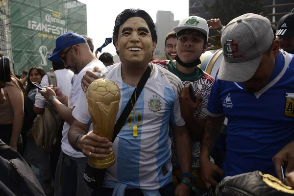 Dezember 2022 Mexiko Stadt Mexiko Argentinische Fans Nehmen Fifa Fanfest — Stockfoto