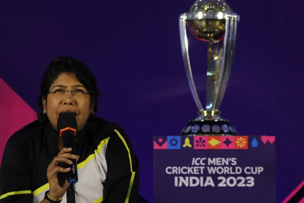 Julho 2023 Kolkata Índia Mulher Indiana Jogador Críquete Jhulan Goswami — Fotografia de Stock