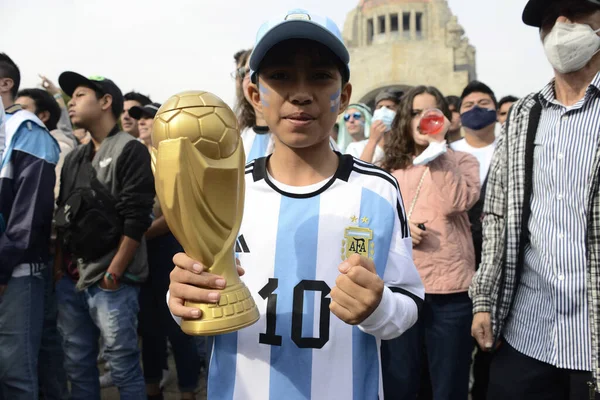 Dezember 2022 Mexiko Stadt Mexiko Argentinische Fans Nehmen Fifa Fanfest — Stockfoto
