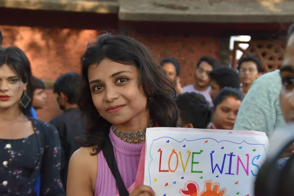 Maggio 2023 Calcutta India Comunità Lgbtq Partecipa Raduno Celebrare Amore — Foto Stock