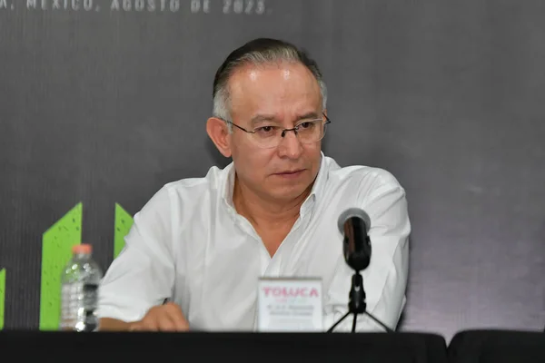 Sierpnia 2023 Toluca Meksyk Raymundo Martinez Carbajal Burmistrz Toluca Podczas — Zdjęcie stockowe
