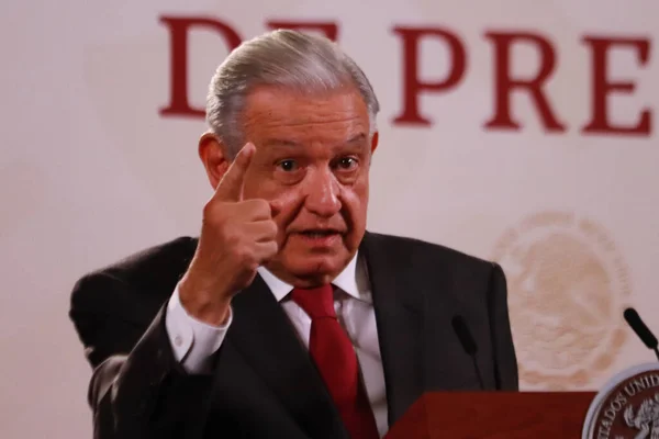 2023 Augusztus Mexikóvárosban Mexikó Elnöke Andres Manuel Lopez Obrador Beszédet — Stock Fotó