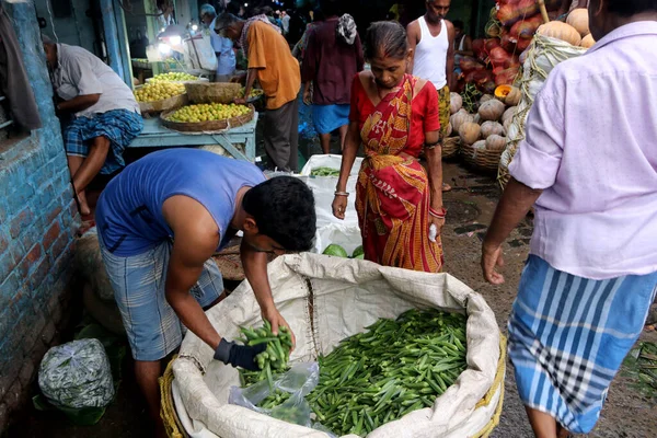2023 コルカタ インド 卸売野菜市場 — ストック写真