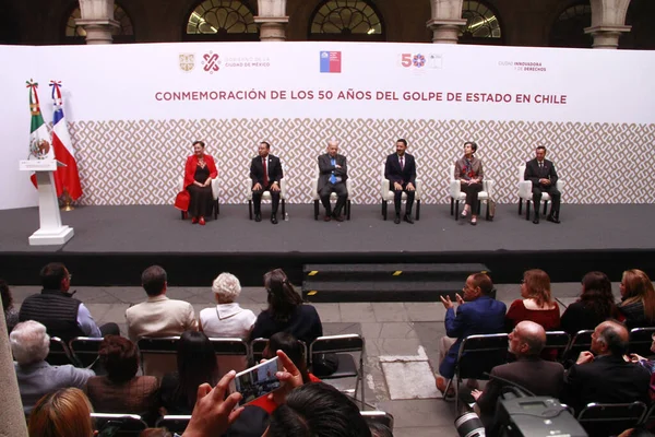 2023年8月30日 墨西哥城 智利共和国驻墨西哥大使 智利共和国参议员贝阿特里斯 斯内兹 政府首脑何塞 米格尔 因苏尔萨 萨利纳斯 — 图库照片