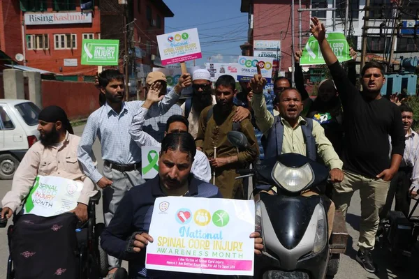 September 2023 Srinagar Kashmir India Kashmiri Disabled Persons Take Part — Stock Photo, Image