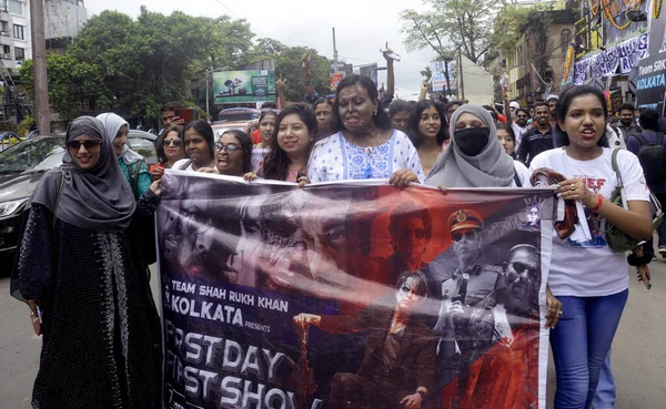 September 2023 Kolkata India Fans Actor Shah Rukh Khan Hold — Stock Photo, Image